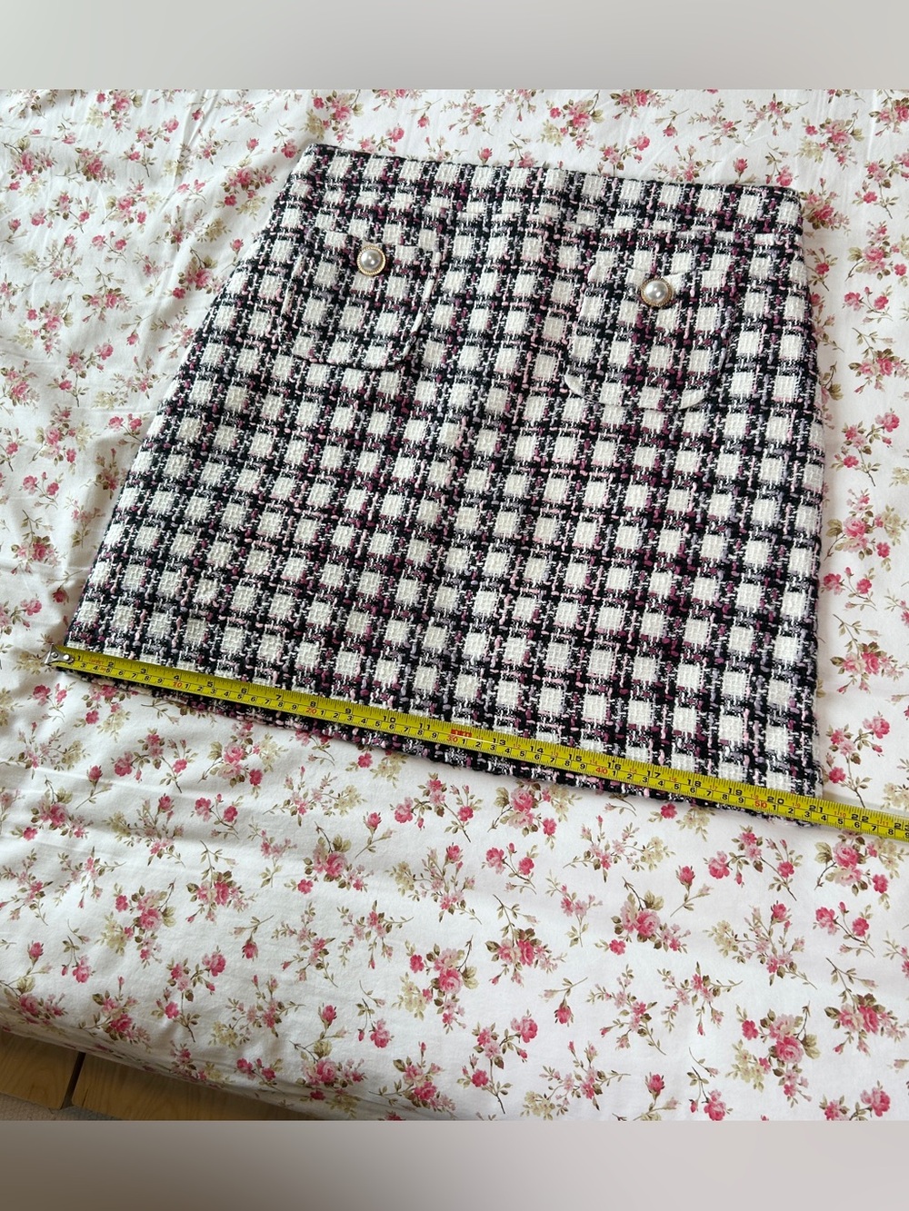 Maison d'Amélie pink tweed classic mini skirt 6 - Picture 6 of 7